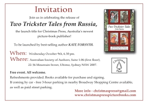 Sydney Launch Two trickster Tales