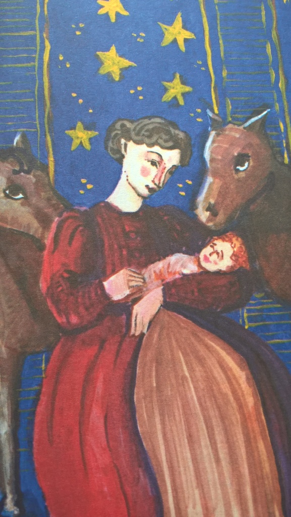 Illustration by Fiona McDonald, from The Dolls' Nativity, by Natalie Jane Prior.