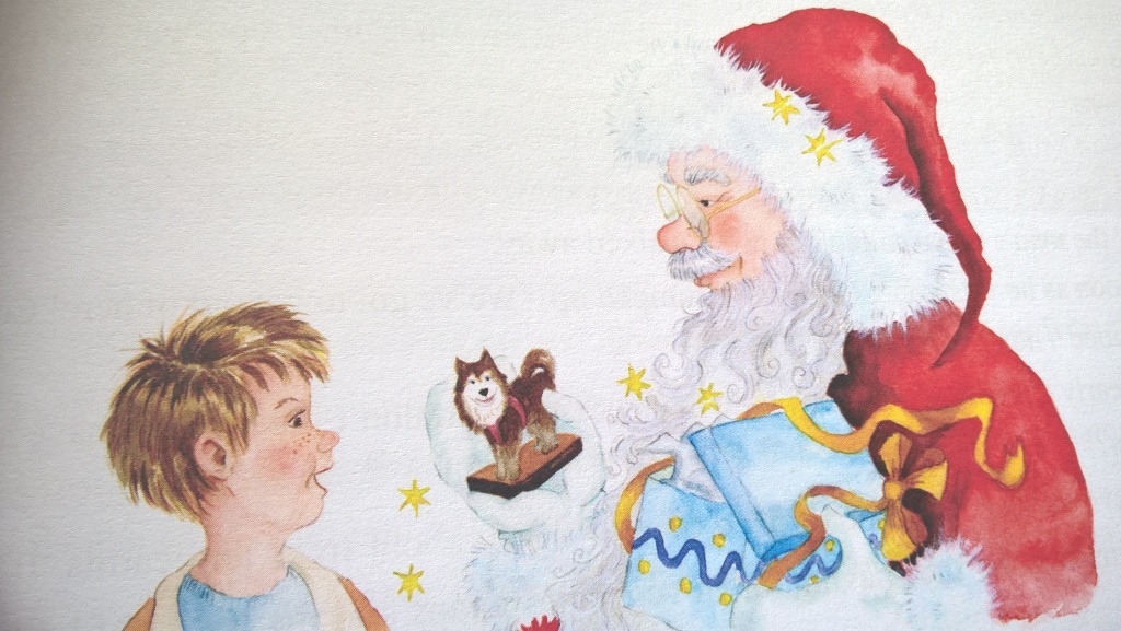 Illustration by Kathy Creamer, for her own story,'What, No Christmas Toys for the children?'